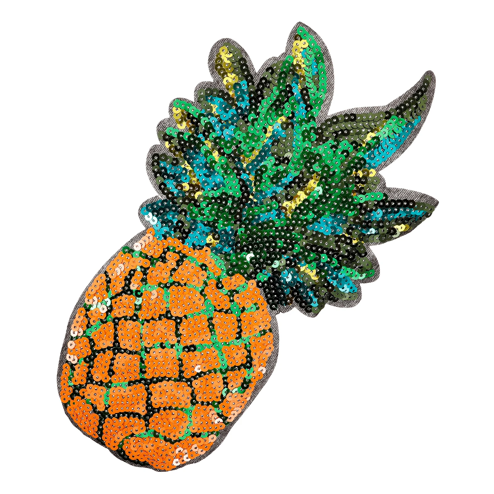 

Pineapple Sequin Patch Decorative Coat Patches Replaceable Small Clothes Hat Large Size Embroidery Glitter Fabric DIY Apparel