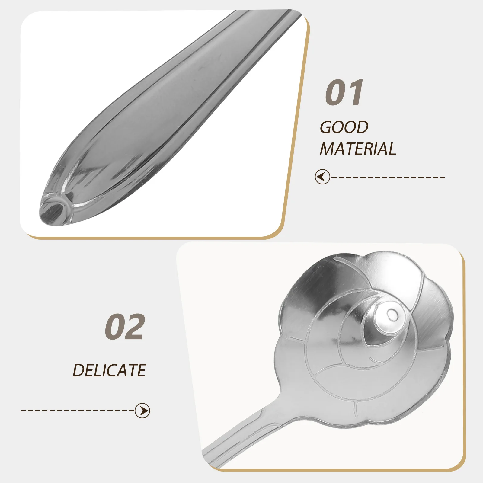 

3Pcs Rose Shaped Spoons Stainless Steel Multi Function Cocktail Juice Coffee Milk Dessert Spoon Safe Practical Stylish