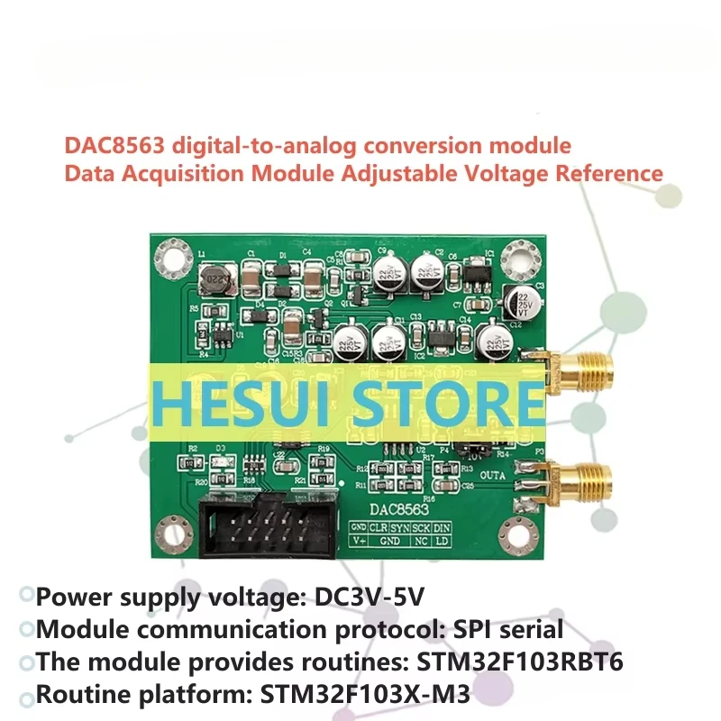 DAC8563 digital-to-analog converter data acquisition module dual 16-bit DAC adjustable positive and negative 10V voltage referen