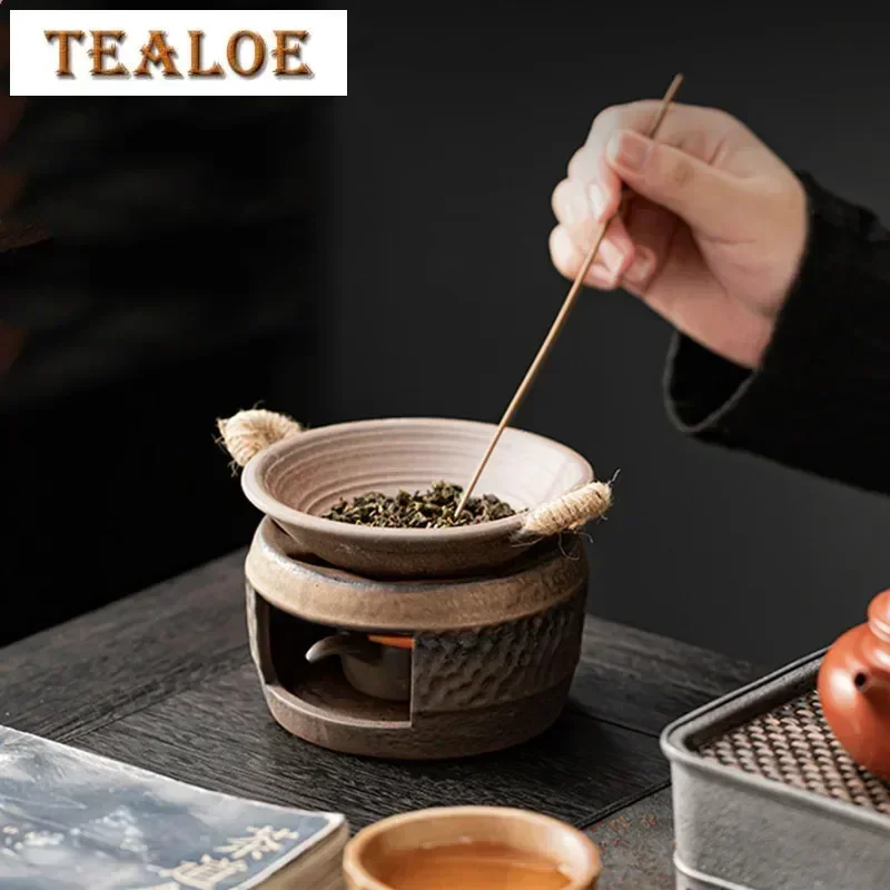 

Retro Tea Oven Tea Pot Warmer Ceramic Baking Tray Household Tea Oven Chinese Teaware Accessories Teapot with Candle Warmer
