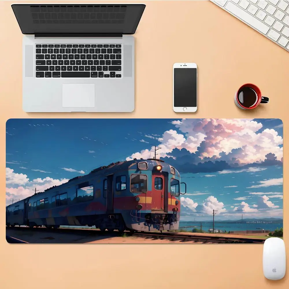 

City Train art Mousepad Mouse Mat Desk Mat With Pad Gaming Accessories Prime Gaming XXL Keyboard Pad Padding Mat