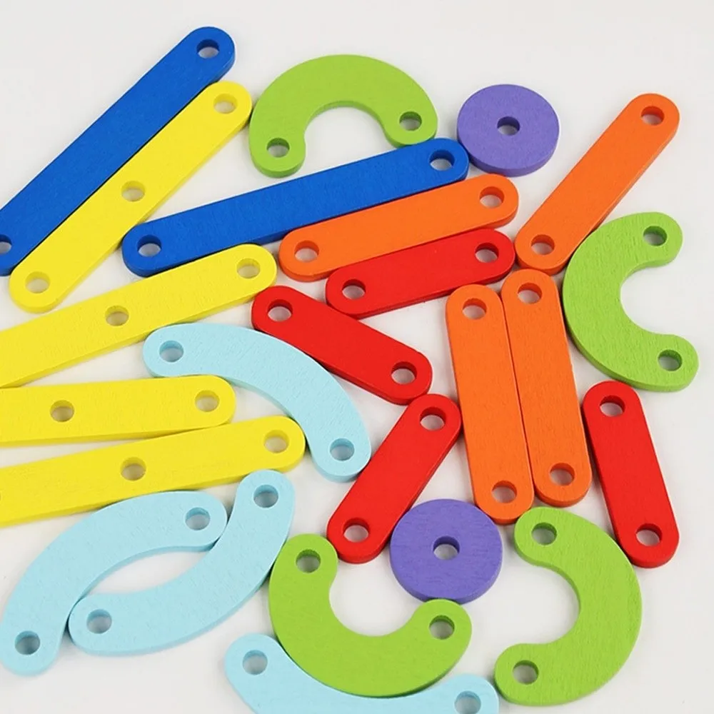 Tragbares geometrisches Stecktafel-Puzzle aus Holz, lustiges, leichtes Puzzle-Brettspiel, Farbkognize für Kindergeschenke