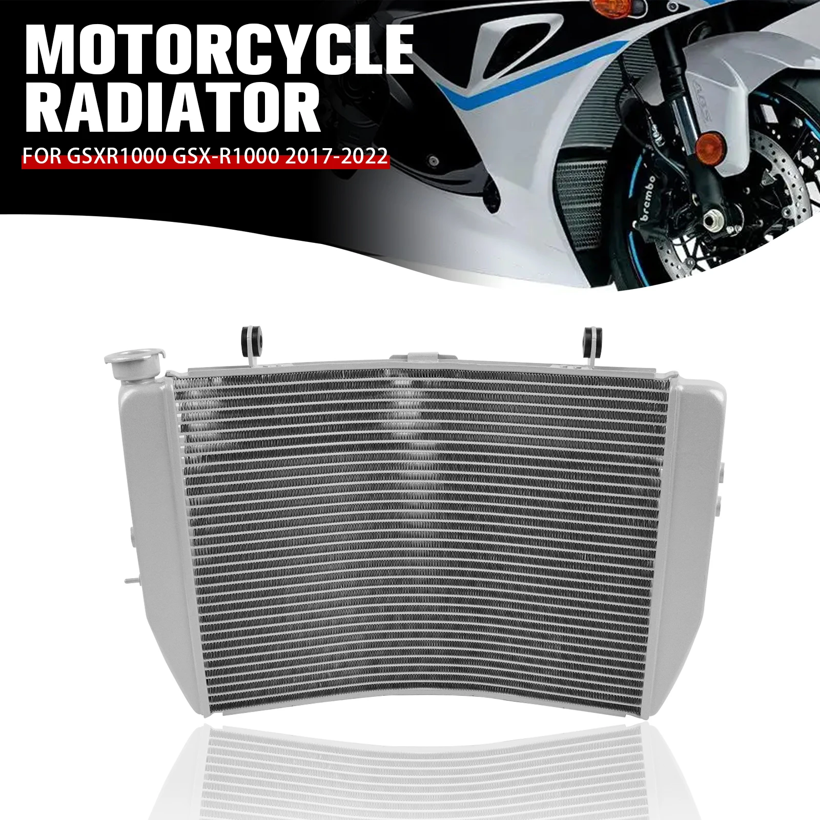 

For SUZUKI GSXR1000 GSX-R1000 GSX R 1000 2017-2022 Motorcycle Aluminium Engine Radiator Oil Cooler Coolant Cooling Water Tank