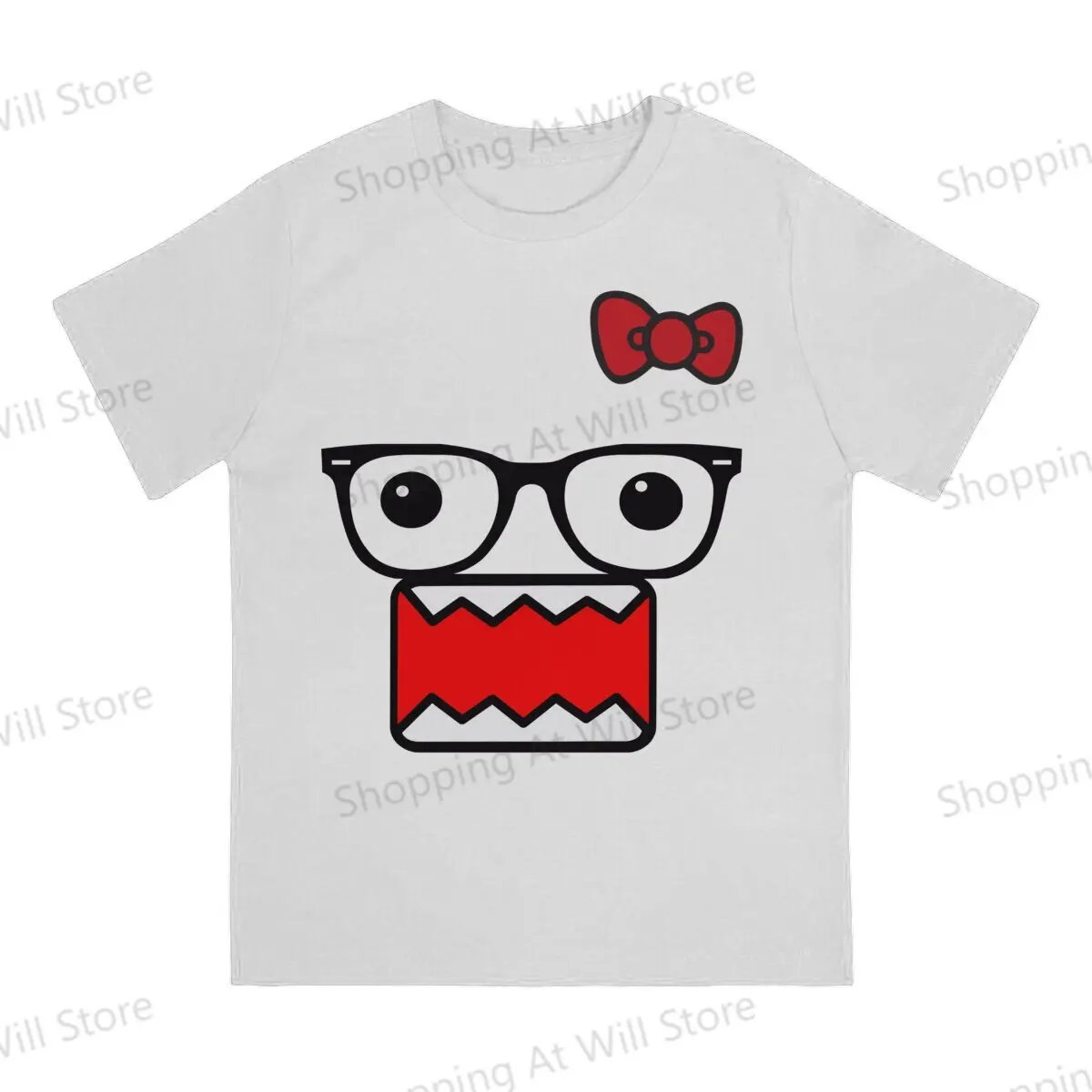 Hot selling in Summer men's and women's casual T-shirts  Domo Kun Novelty Cool T-shirt Street Clothing S-6XL