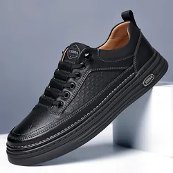 British Leather Board Shoes for Men Spring Autumn Soft-soled Men's Casual Sneakers Shoes New Designer Zapatos De Hombre