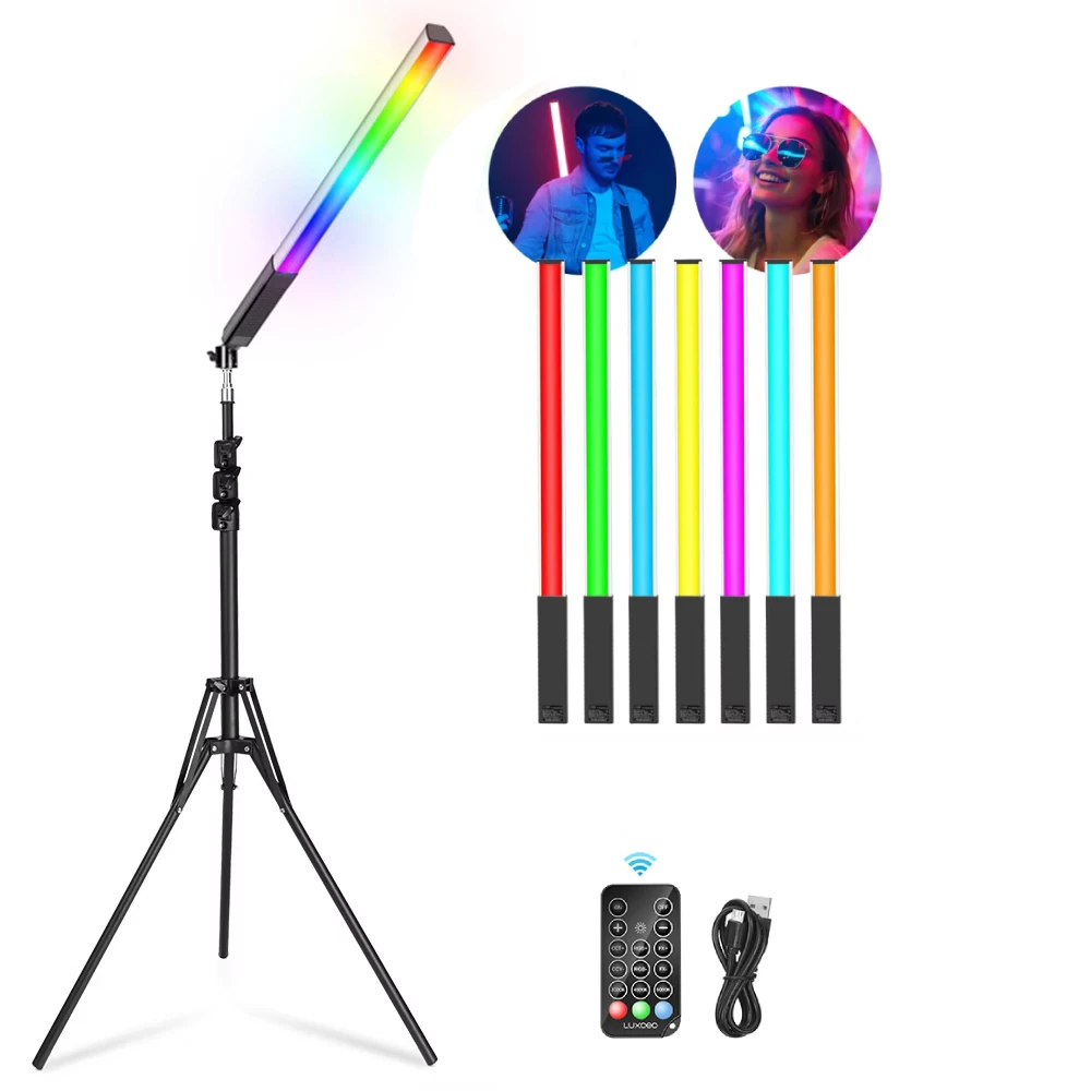 

LUXCEO Q508A RGB Light Stand Set Photography Light Wand Stick with Remote Control Video Studio Photo lighting