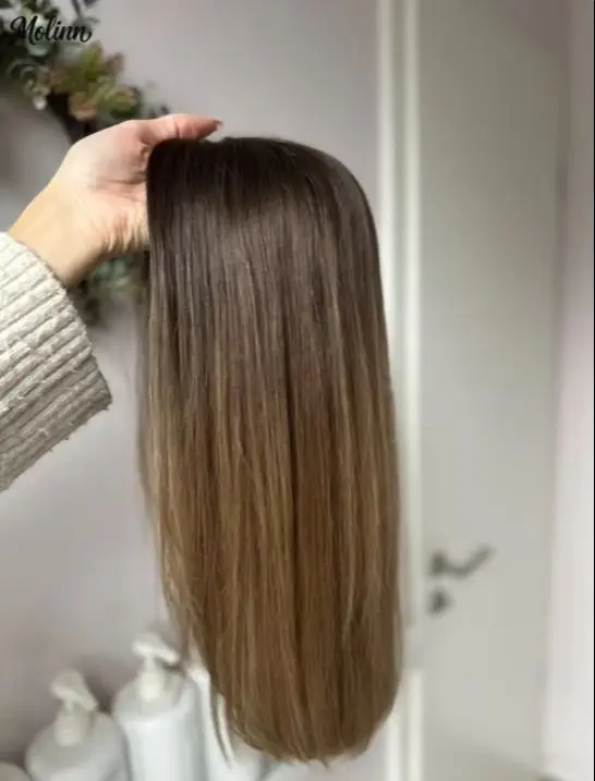 

Natural Peplucked Hairline 13x4 Ombre Brown Blonde Balayage Wig Short Straight High Quality Daily Synthetic And Blend Lace Wigs