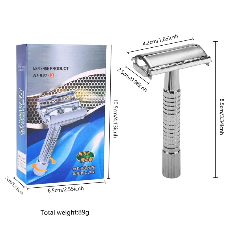 Double Edge Safety Razor for Unisex Safety Razor with a Delicate Box Holder With Blade Professional Barber Styling Accessories view 6