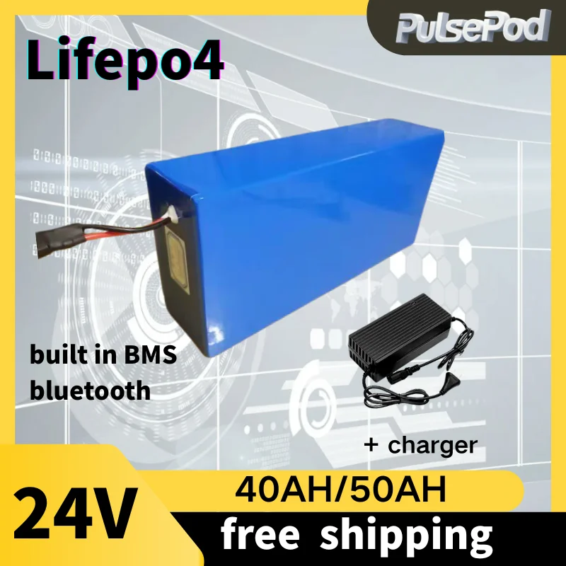 

24V 40ah 50ah LiFePO4 Lithium Phosphate Iron Battery Pack For lawn Mower AGV Robot Wheel Chair Patrol Two-Wheeled Electric Car