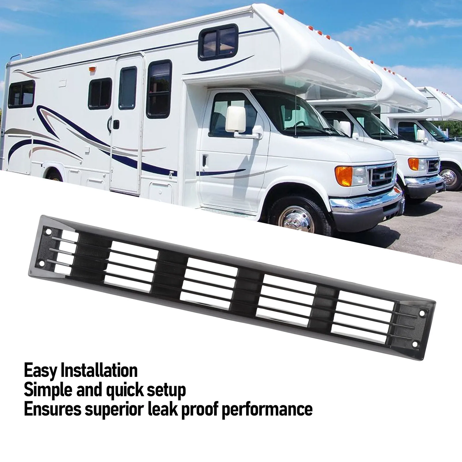 

RV Louvered Vent Cover Leak Proof Side Exhaust Ventilation Cover for Yacht Trailer ABS Wide Inner Wall RV Louvered Vent Cover