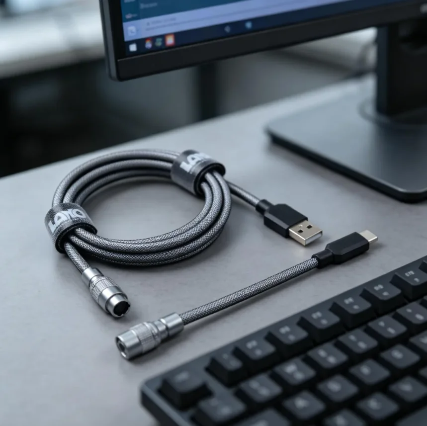 

【LANO】Кабель для клавиатуры Blcak Factory Customized с разъемом YC8 Aviator, USB-C, для механической клавиатуры пилота