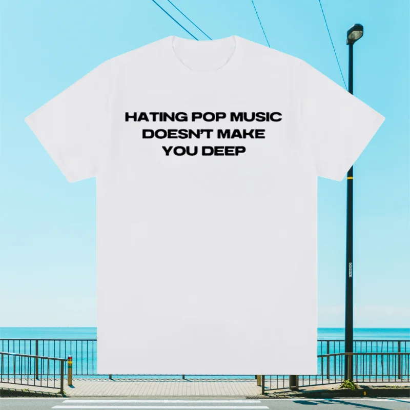 

Футболка «Невещание поп-музыки» Won't Make You Deep Same Style Хлопковый топ унисекс Мода Harajuku Y2k Хлопковая футболка с короткими рукавами