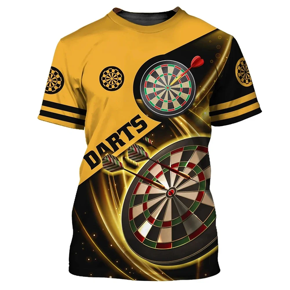 

3D Darts Printed T Shirt For Men Fashion Shooting Game O-neck Short Sleeve Outdoor Sports Style Oversized T-shirt Loose Pullover