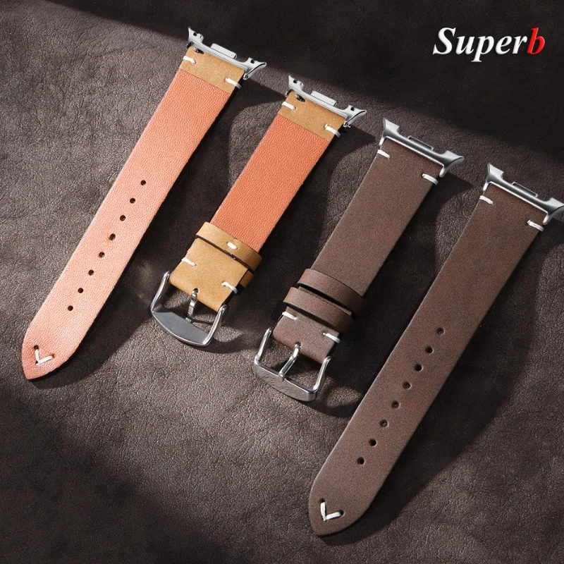 Tali Kulit PU Tanpa Celah untuk Jam Tangan Samsung Galaxy 8 Gelang Pengganti Klasik untuk Jam Tangan Galaxy 8 44Mm 40Mm 46Mm Aksesori