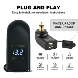 Chargeur USB pour moto et touristes, adaptateur secteur pour BMW Runder RT, GS R1250GS, F850GS, F700GS, S1000Poly, Hella DIN Plug Socket, 12-24V