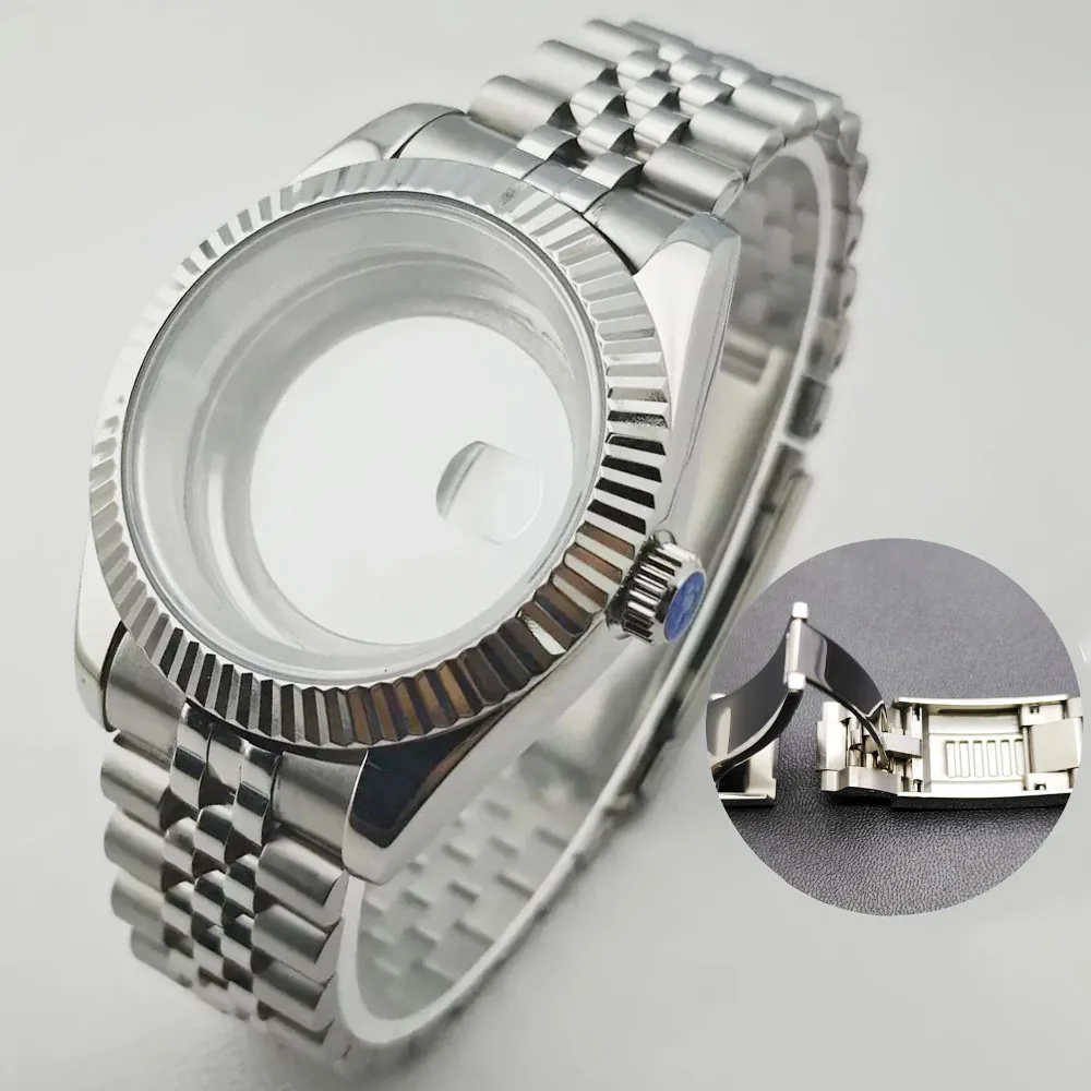 

Корпус 40 мм M8285, часы, ремешок из нержавеющей стали 316L, сапфировое зеркало и аксессуары для корпуса из нержавеющей стали для механизма Miyota 8285