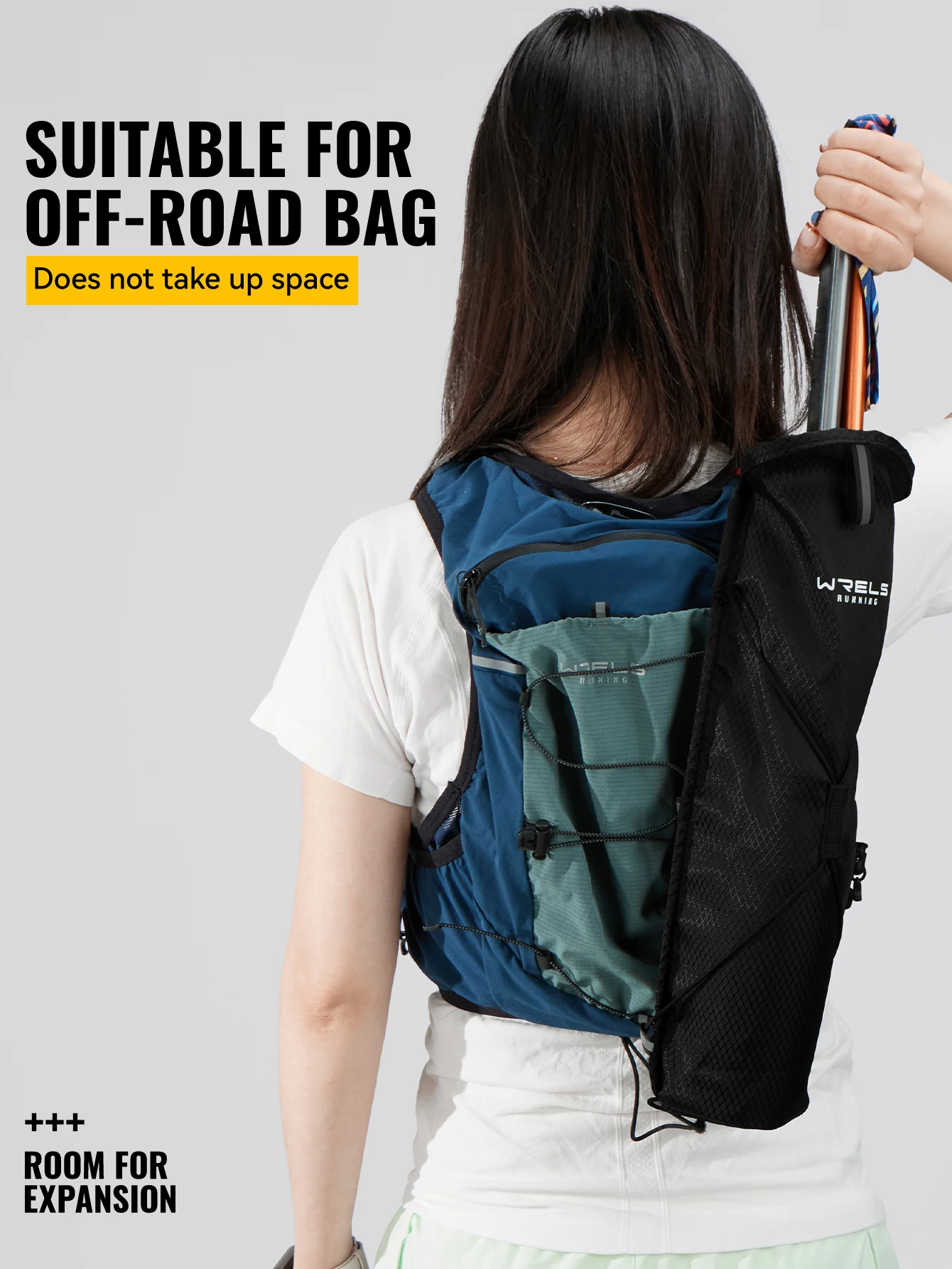 WRELS Leichte Externe Wanderstock-Aufbewahrungstasche Trekking-Wanderstöcke Tragbare Tragetasche Geeignet für Westen-Rucksäcke Gehstocktasche – Detail 9