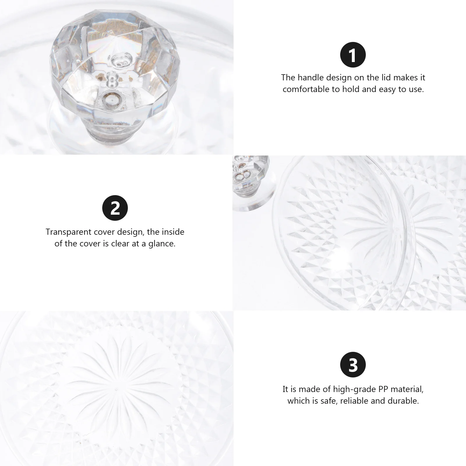 

1Set Professional Dessert Serving Tray with Transparent Lid Ideal for Weddings Receptions Buffets Plastic