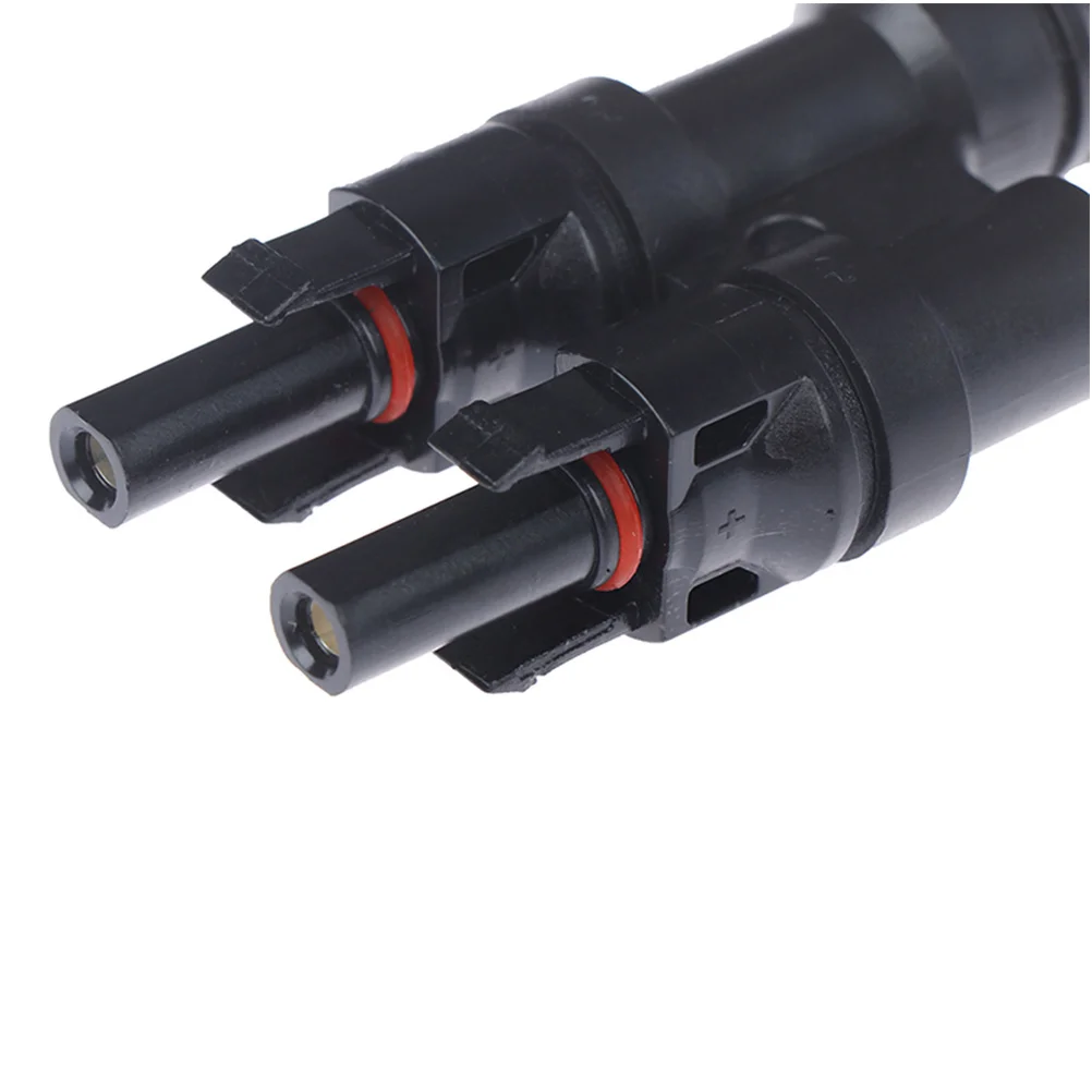 

1Pcs Photovoltaic Connector Adapter Black Reliable Waterproof Solar Panel Wire Cable Connector Parallel Branch Joint