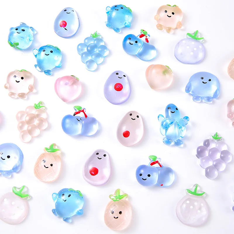 20pcs Mini Transparent Fruits Sticky Squishy Anti-stress Toys for Kids Birthday Party Favors Classroom Prizes Pinata Fillers