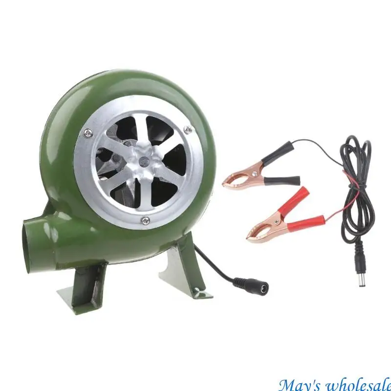 منفاخ هواء 12 فولت، مروحة للشواء، منفاخ هواء محمول للشواء للشواء في الهواء الطلق 448A