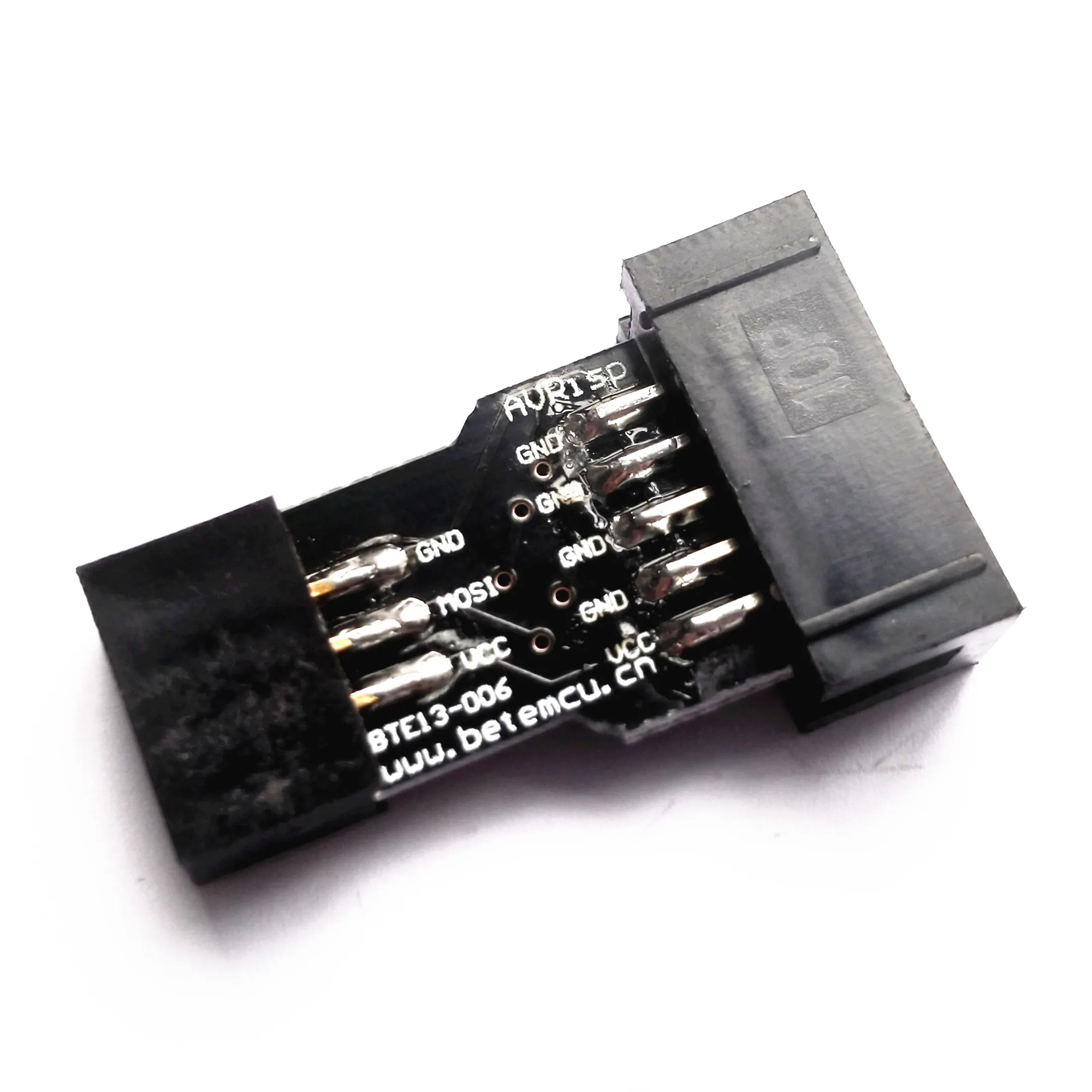 10Pin to 6Pin  Standard converter block Adapter Board used for AVRISP MKII  USBASP STK500 Black with raised bar version