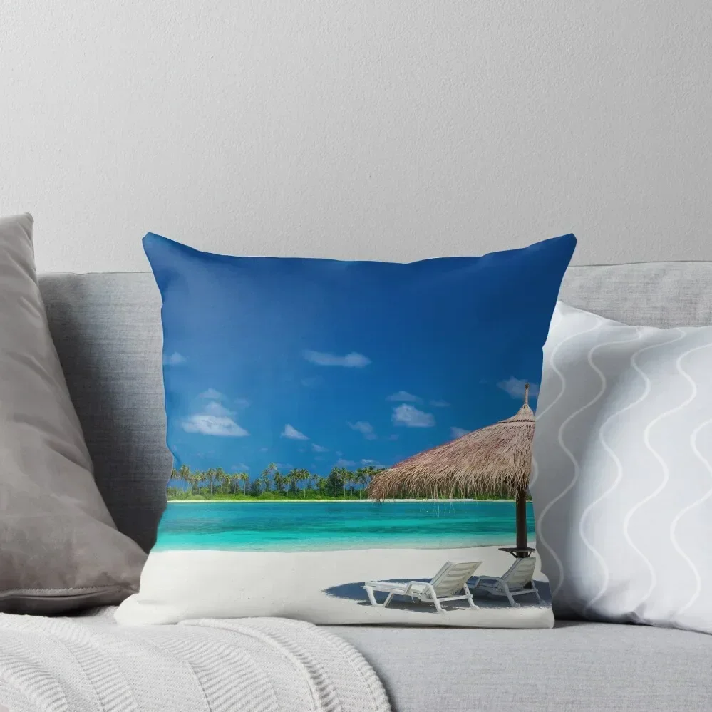 Beach In Maldives Throw Pillow Cushion Cover Pillow Cover pillow