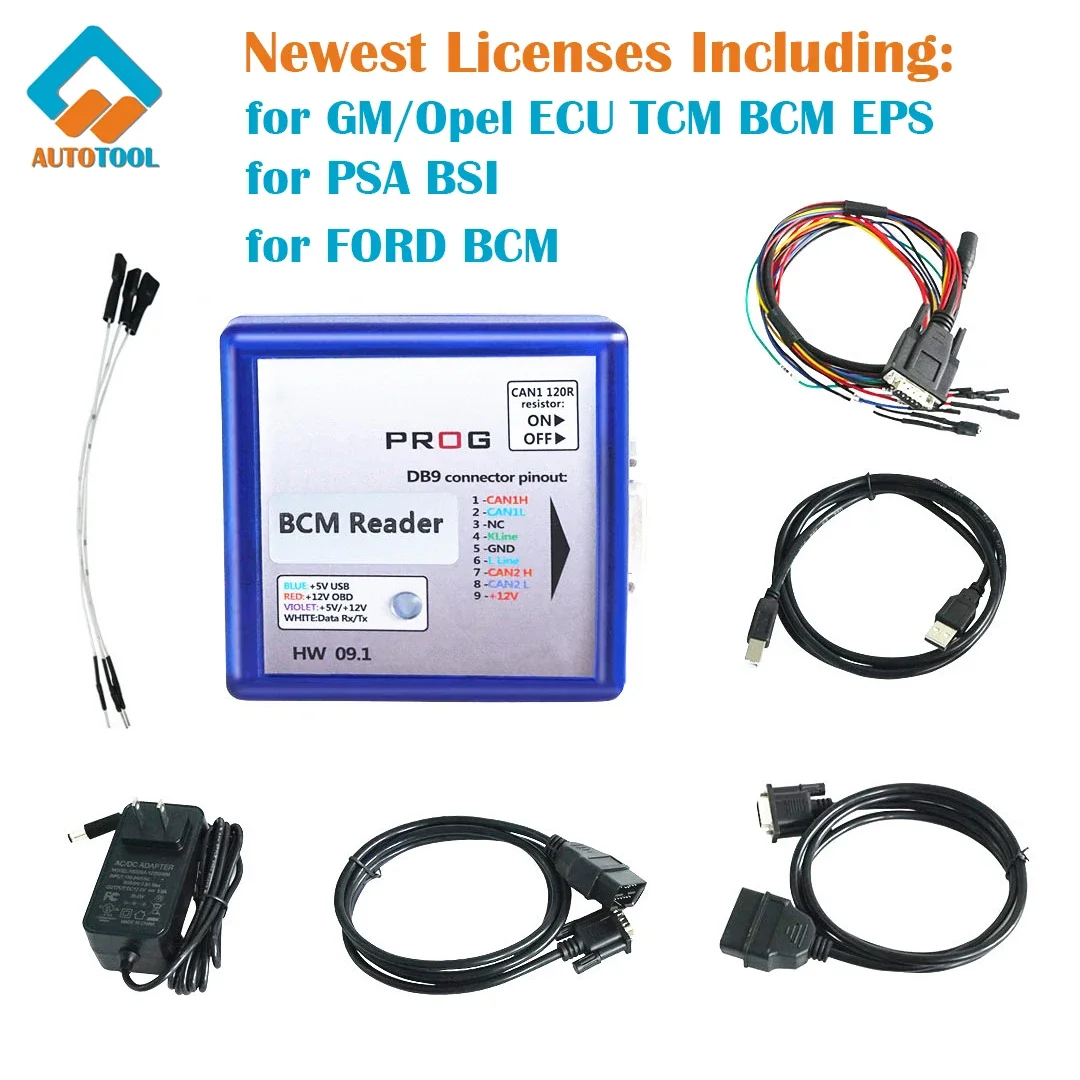 Newest Licenses IO-PROG for PSA BSI for FORD BCM for GM/OPEL ECU TCM BCM EPS BD9 Connector Pinout IO Terminal IO PROG Programmer