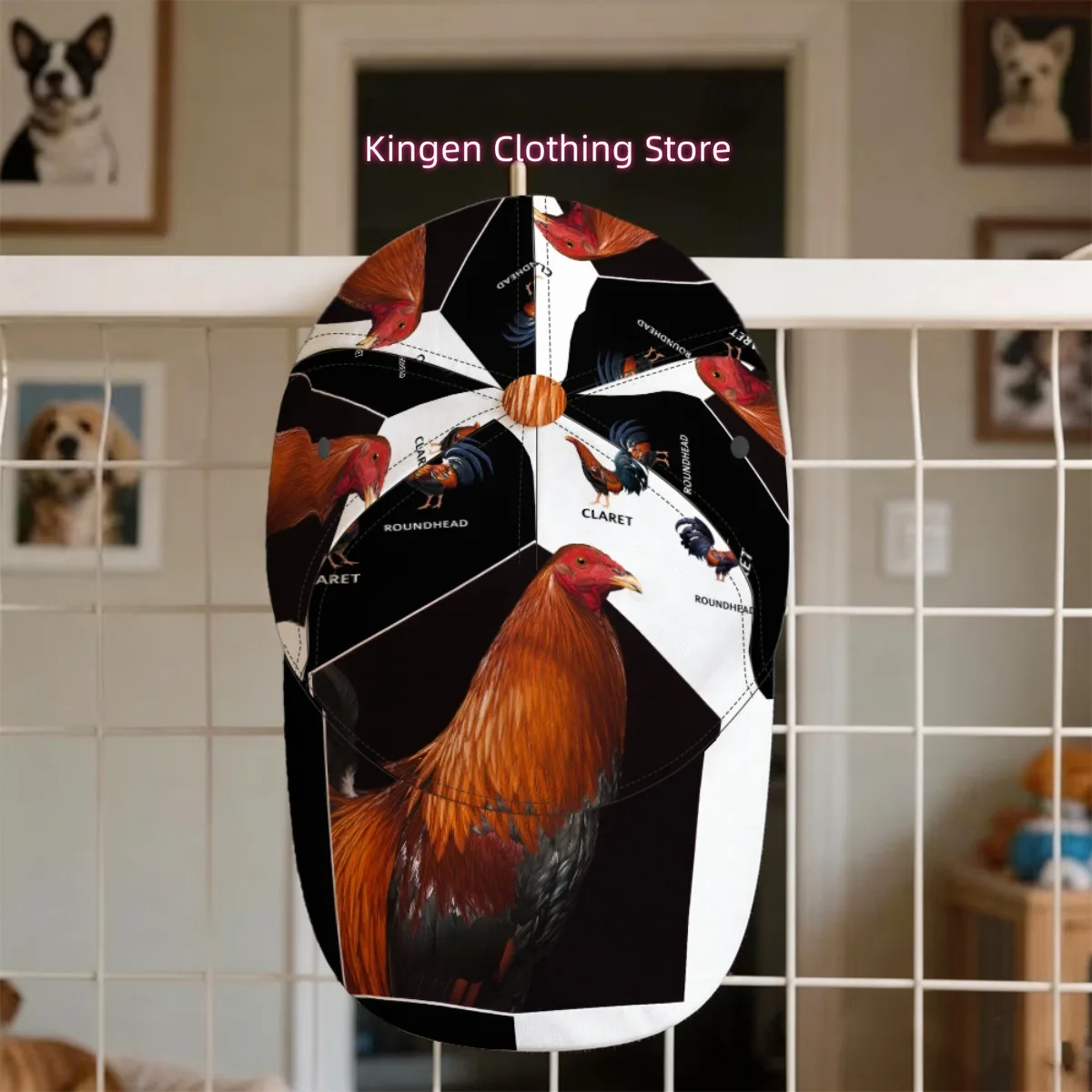 1pc Rooster Dual Contrast Baseball Cap Breathable Wedding Gift Street Style Lightweight Outdoor Sports Fishing Vacation Dad Hat