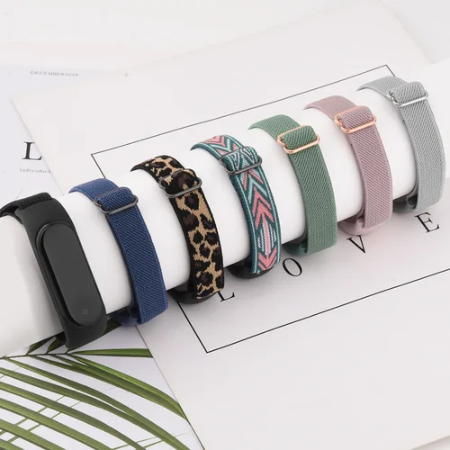Correa de bucle elástico para Xiaomi Mi Band 7, 6, 5, 4, 3, pulsera ajustable para Xiaomi Mi Band 3, 4, 5, 6, 7, repuesto de pulsera