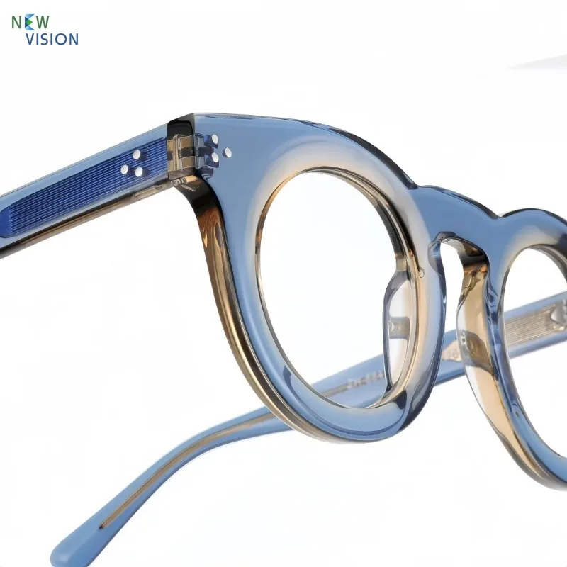 2026 New Green Glasses Handmade Acetate Fashion Men Eyeglass Frame Optical Women Myopia Reading Anti Blue Light Office Eyewear