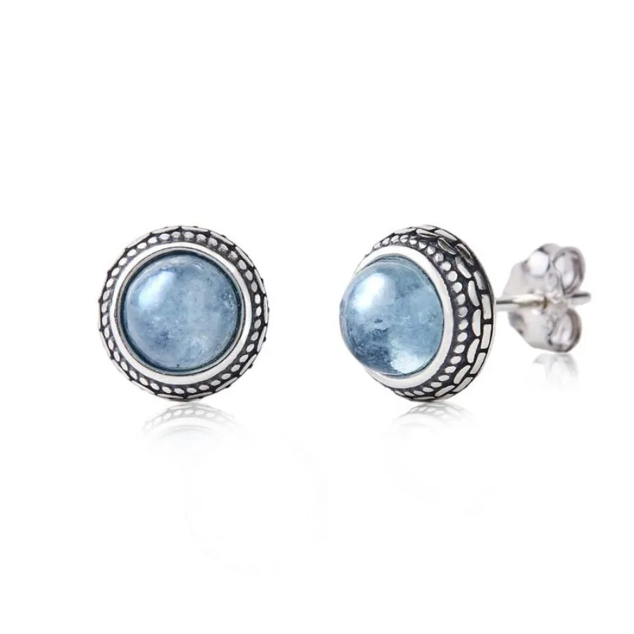 

Aesthetic Crystal Birthstone Silver Earrings Meaningful Gift Jewelry for Her Women Fashion Western 925 Vintage Boho Handmade Be