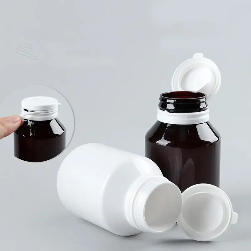 1pcs 130/150ml Empty Plastic Bottle Health Supplements Vitamin Tablet Refill Bottle With Pull-Ring Tear Off Cap Pill Container