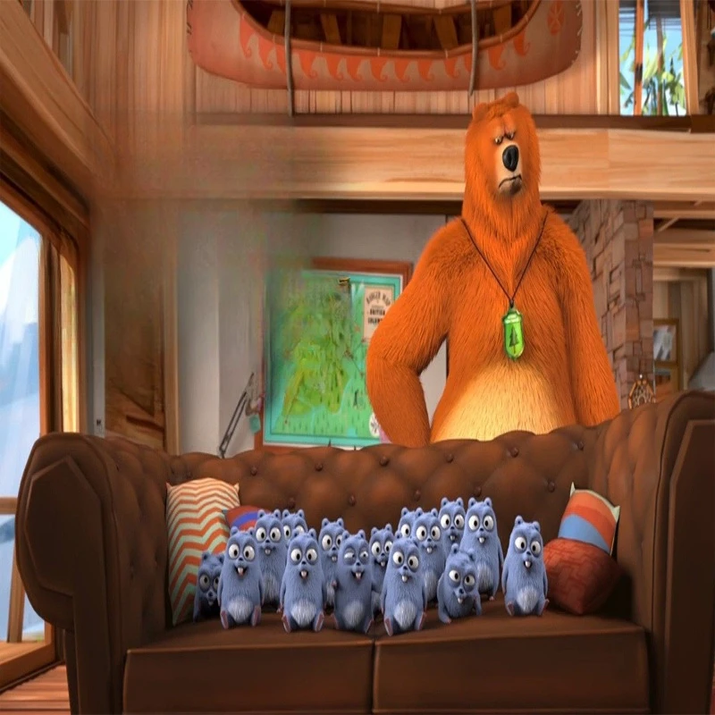 

New Grizzly Bears and Lemmings Plush Doll Cute Cartoon Animal Anime Plush Toy Soft Stuffed Kids Birthday Gift Room Decoration