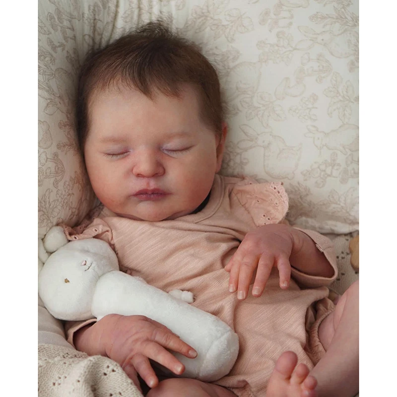 48CM Newborn Baby Soft Body Reborn Doll Luara Lifelike Soft Touch Cuddly Baby Multiple Layers Painting 3D Skin