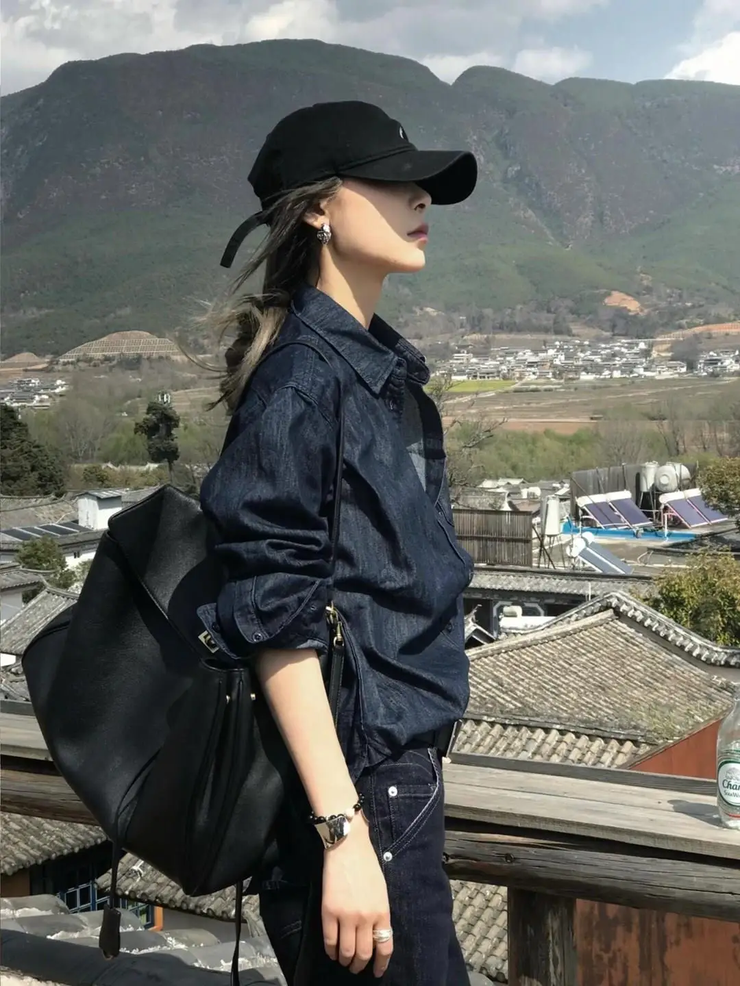 

Ele Casual Women's Denim irt Jaet Mid-Length Thiened Outerwear for Autumn Season New Arrival High-End Jaet Top