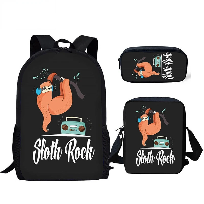 Cartoon Schattige Luiaard 3 Stks/set Rugzak Kinderen Jongens Meisjes Casual Schooltas Met Lunchtas Potloodtas Tiener Reisrugzak