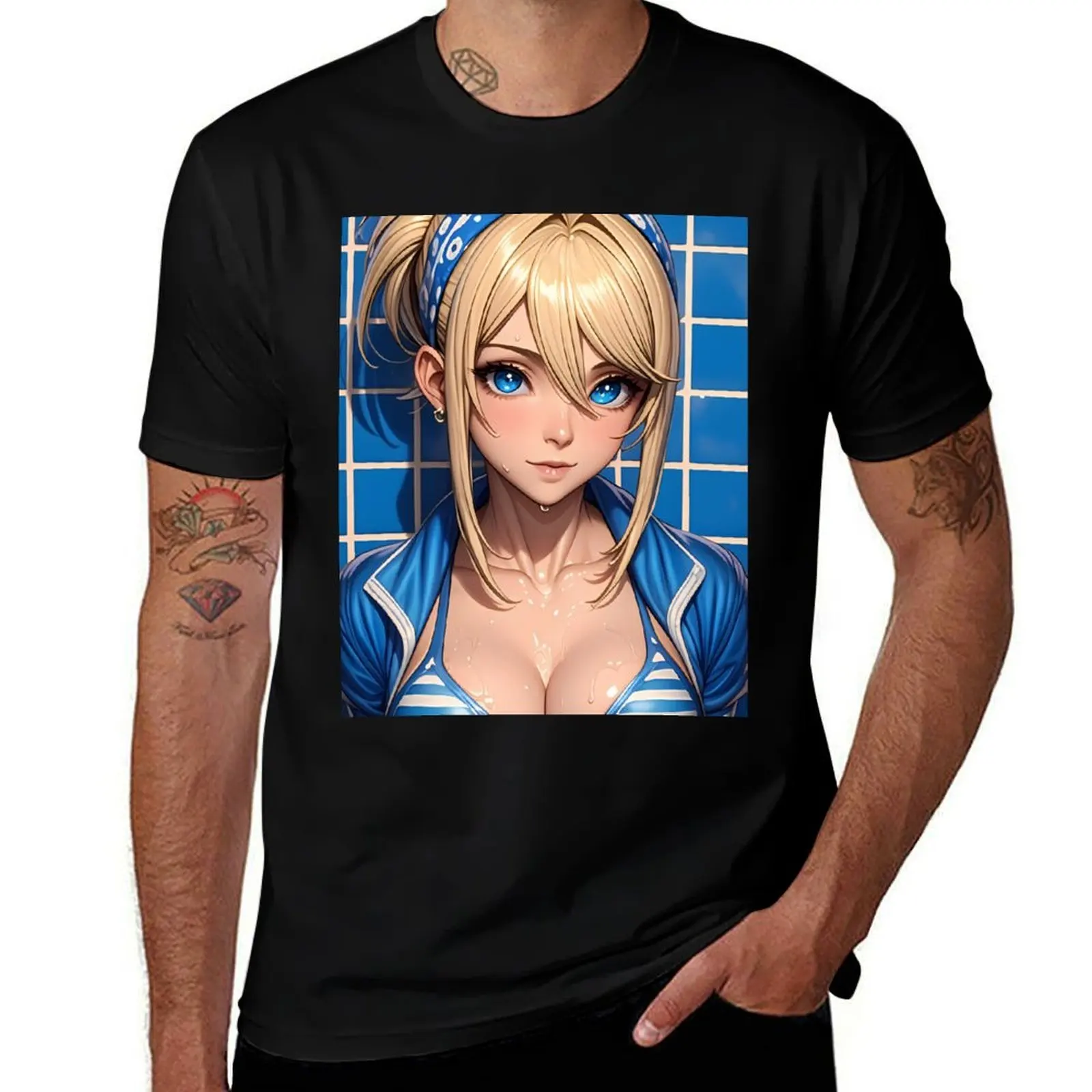

Alice Zuberg Sword Art Online Anime Girl Blue Bikini Retro Bandana Style T-Shirt blue archive anime stuff mens t shirts