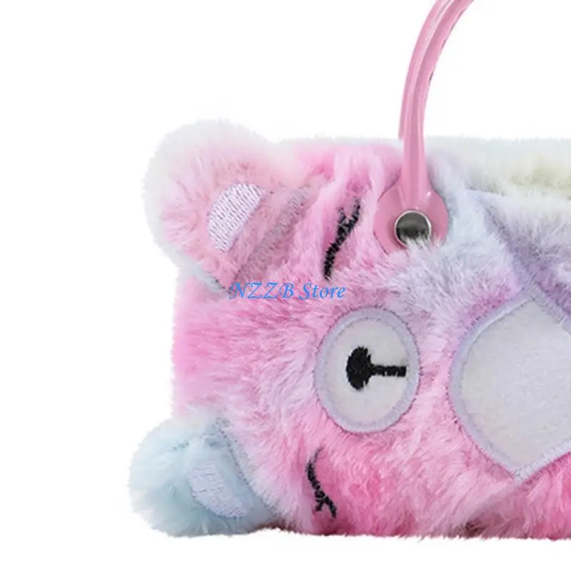 T21F Bear Plush Eyeglass Holder نظارات شمسية مربع حقيبة نظارات واقية من أجل الاستخدام اليومي السفر
