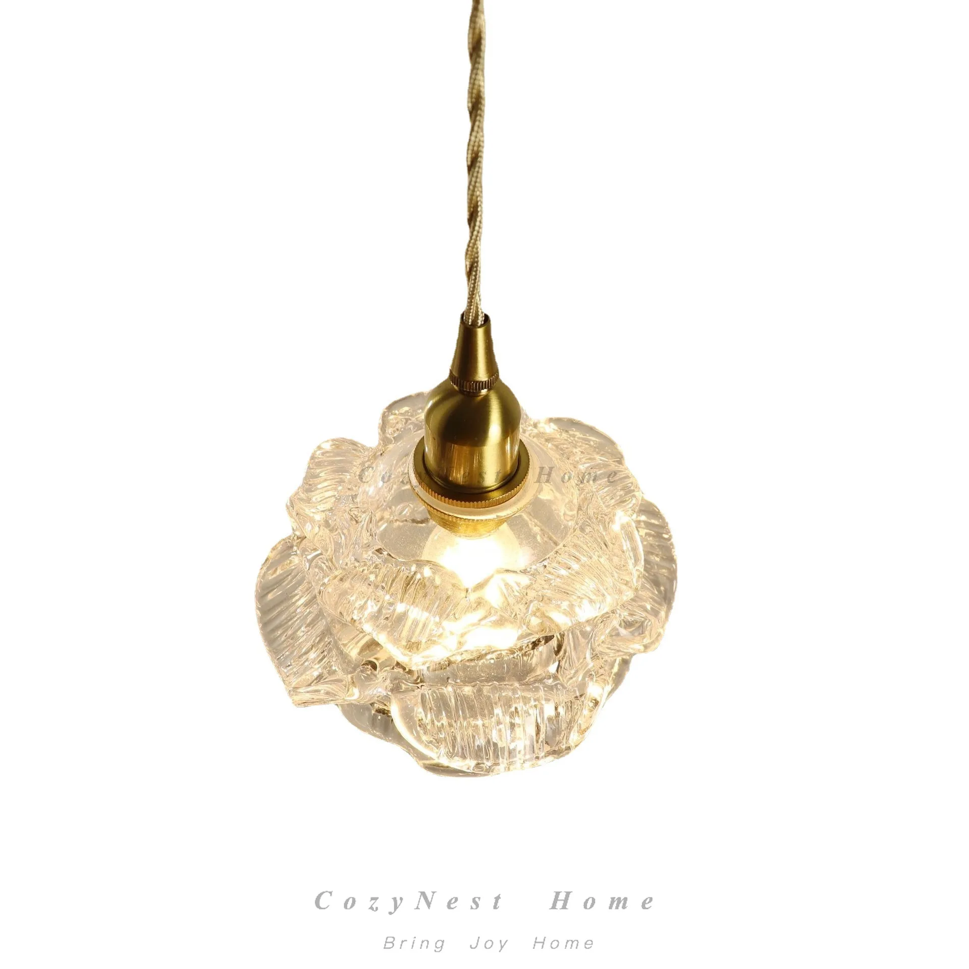 Bedside small chandelier bedroom retro living room dining room bar single head