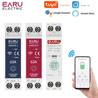 Tuya WiFi Smart Circuit Breaker MCB Timer 1P+N 63A Power Energy kWh Voltage Current Meter Protector Voice Remote Control Switch