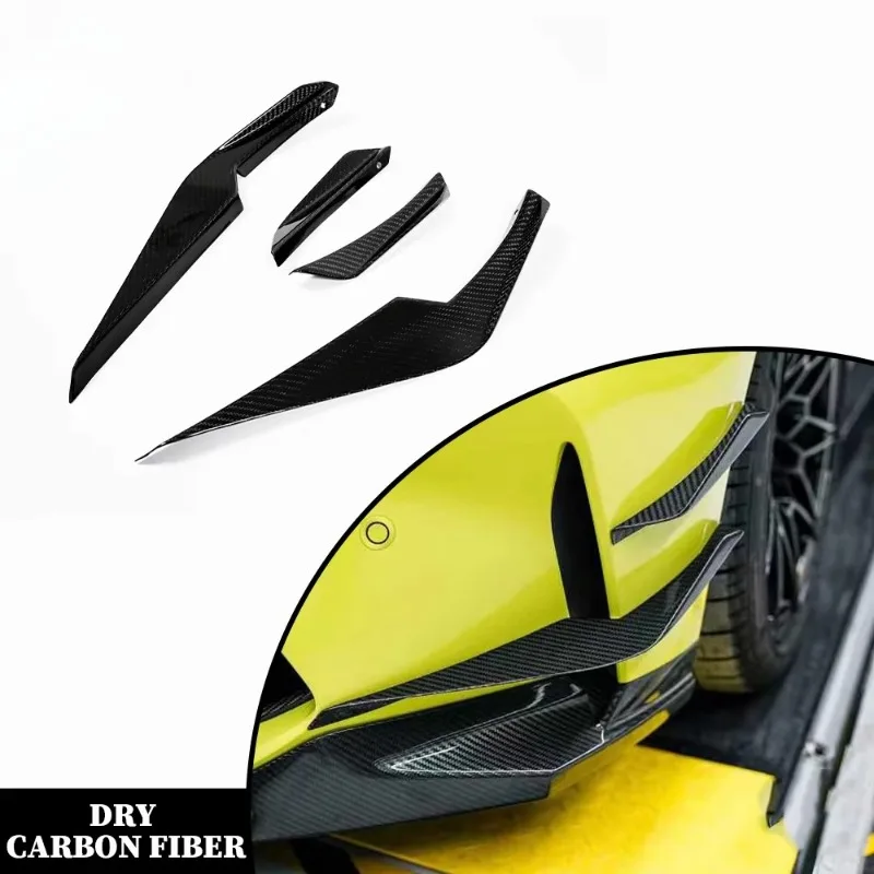 Dry Carbon Fiber KB Style Canards for BMW M3 G80 G81 M4 G82 G83 Front Bumper Wind Blade Duck Wing Fin Splitter Spoiler