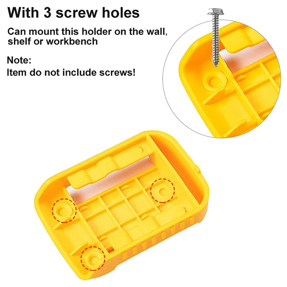 Imagem -03 - Ferramentas Elétricas Suportes de Montagem da Bateria para Dewalt 18v 20v Ferramenta Elétrica Broca e Bateria Capa Doca Rack Armazenamento Amarelo Preto 5packs de