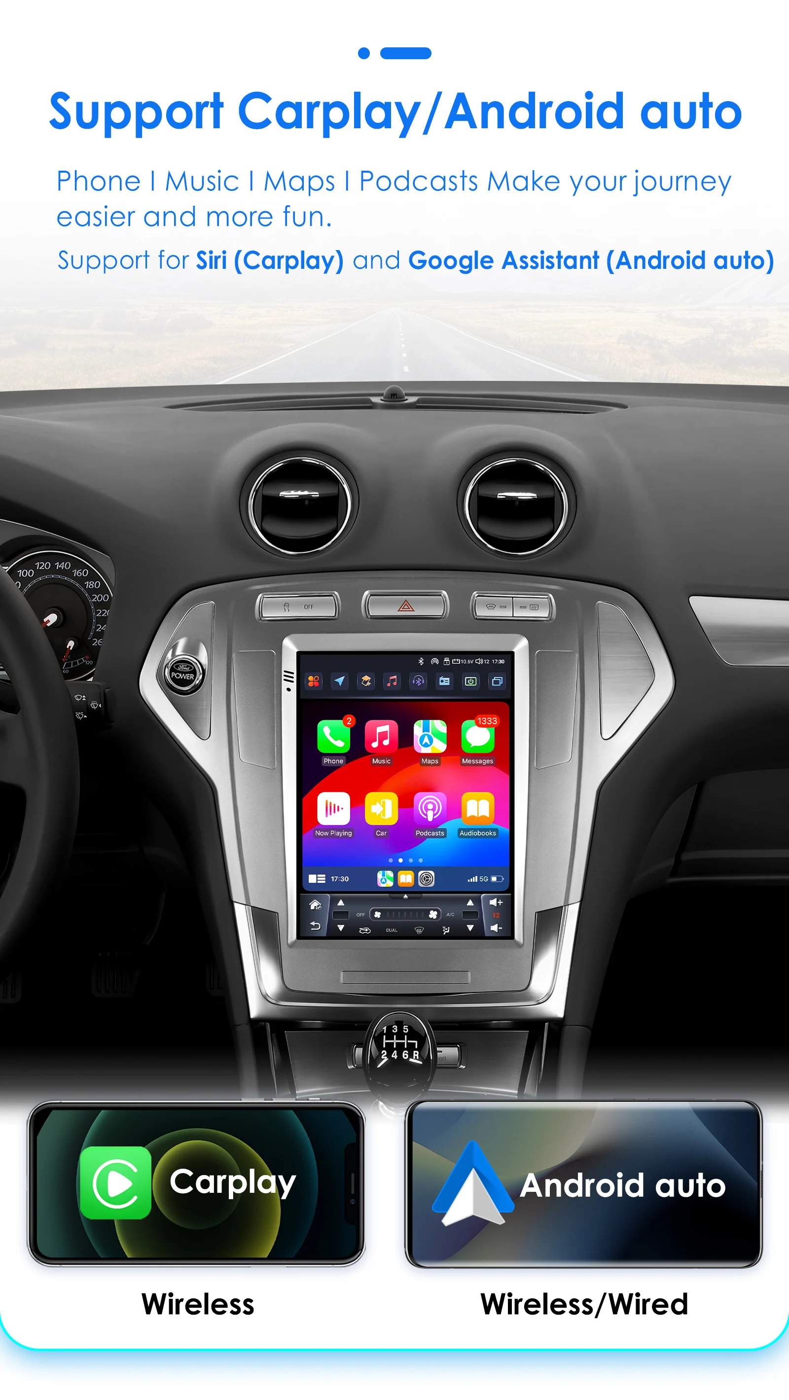 Android Car Radio for Ford Mondeo 4 Galaxy 2006 - 2010 Multimedia Stereo 9.7inch Vertical Screen Carplay Auto Android Headunit