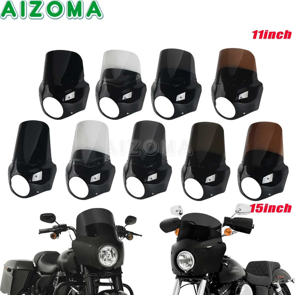 Motorcycle Light Windscreen Cover Headlight Fairing Cowl Mask For Harley Touring Road King FLHR 1994-2023 Special FLHRXS 2017-25