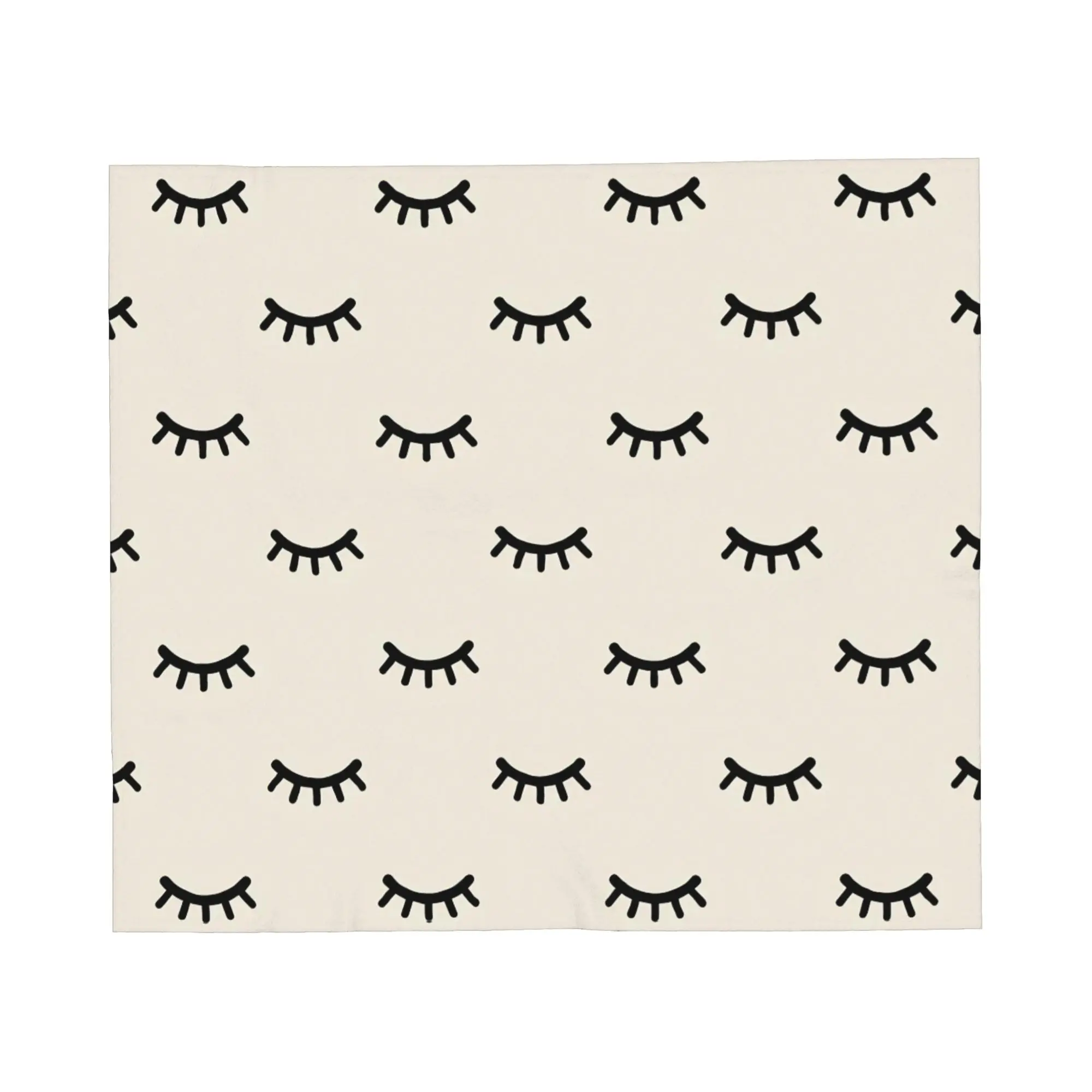 Closed Eyes Pattern Fleece Throw Blanket eyelash Blanket for Bed Outdoor Warm Bed Rug