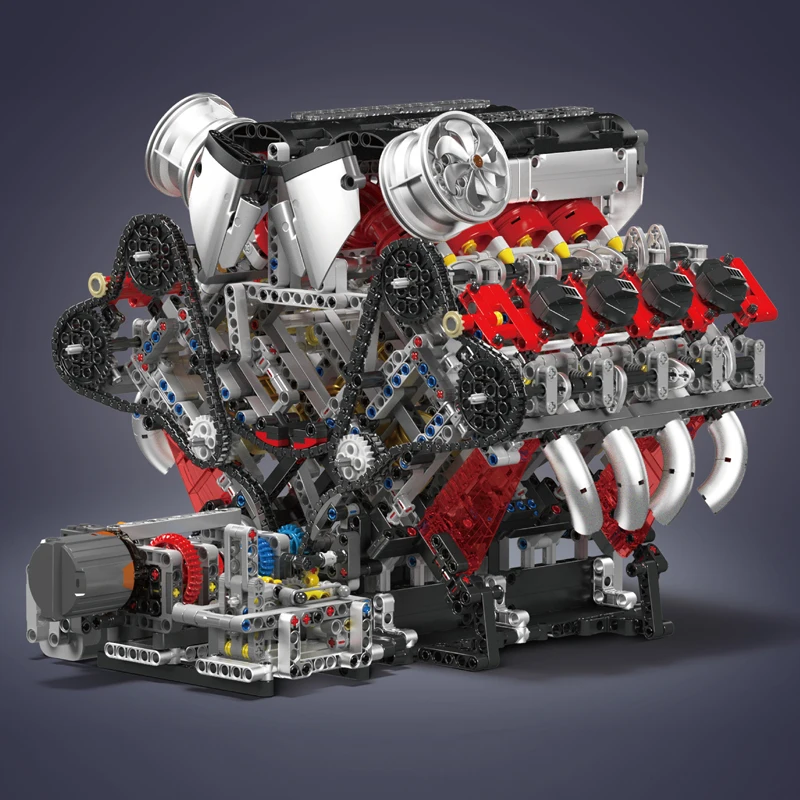 قالب King 10130 F488 Supercar V8 محرك بنة سيارة فنية مجموعة الطوب تجميع محرك السيارة لعب الاطفال هدية الكريسماس