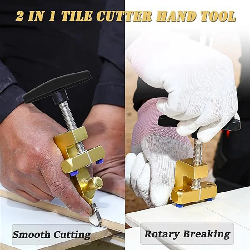 Fliesenschneider-Handwerkzeug mit 3 Wolframstahlklingen – manueller Glasfliesenschneider mit Brechzange A62X