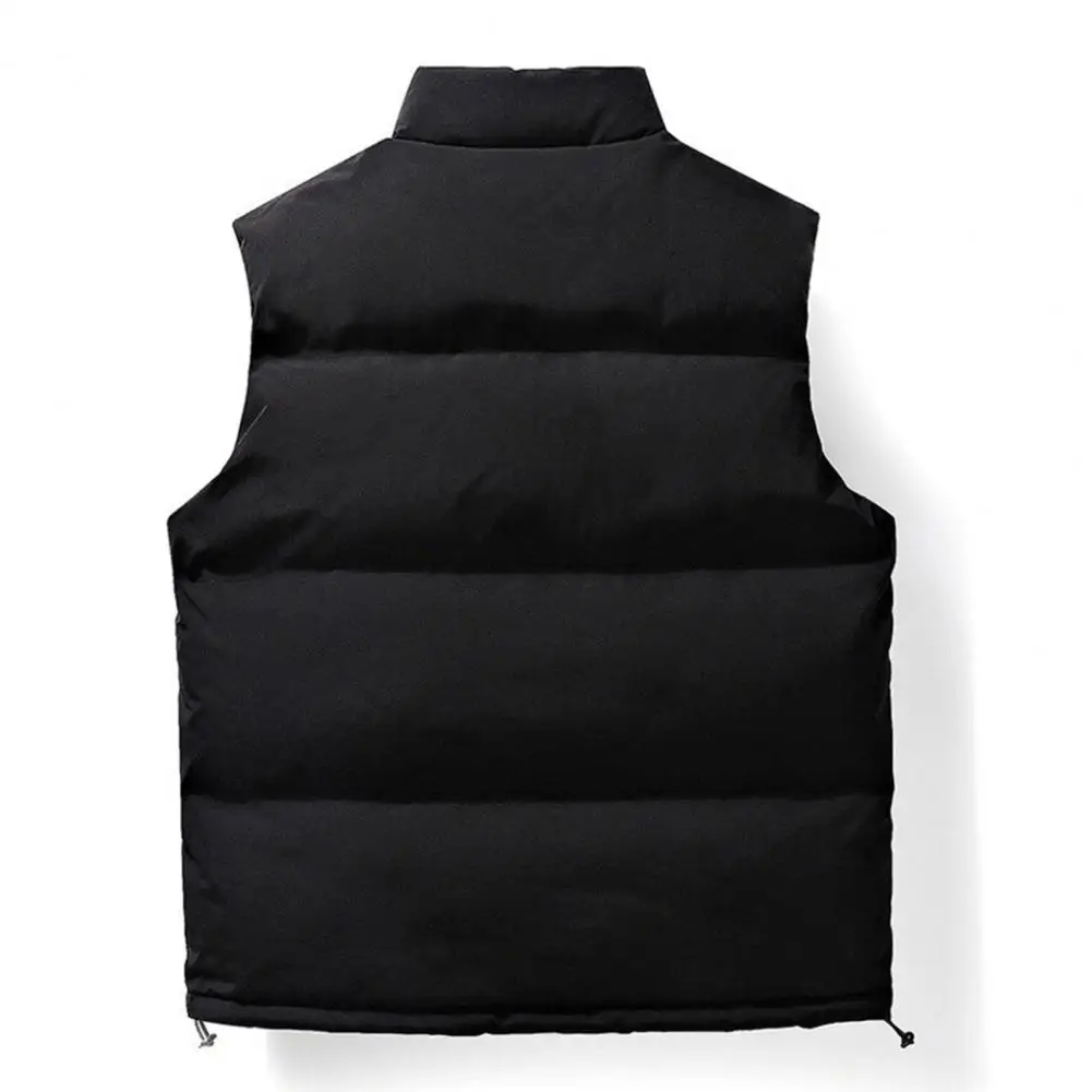 Chaleco cálido para hombre, chaleco con cuello levantado y bolsillos, chaleco de invierno sin mangas, abrigo para clima frío, cierre de cremallera, otoño