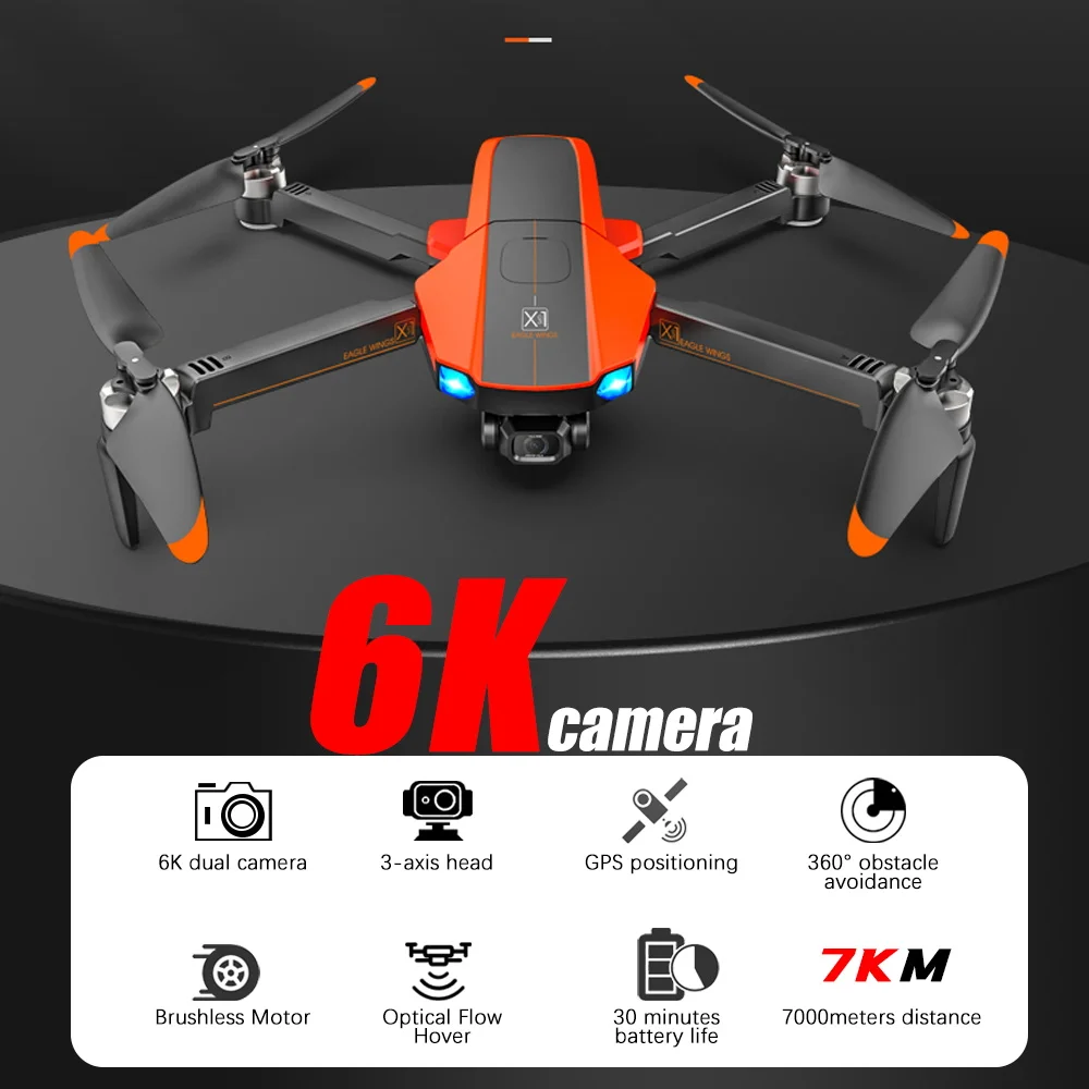 

6K Camera Drone 5G Digital Image Transmission GPS Positioning 360° Obstacle Avoidance 3-axis PTZ Anti-Shake Camera Mini RC Drone